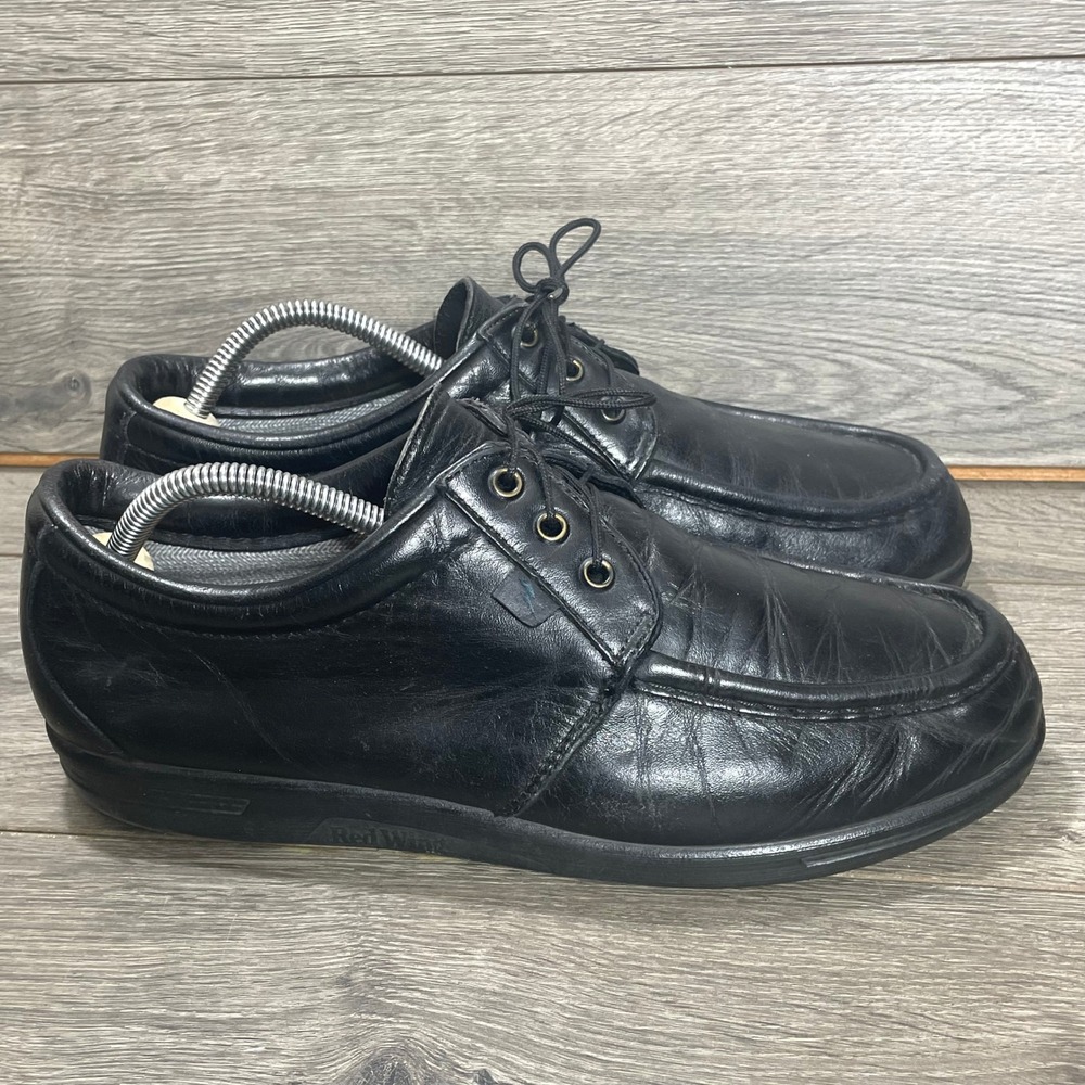 Vintage Red Wing Shoes Oxford Mens 11 D Black Moc Toe Leather Workwear USA Soft